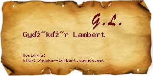 Gyökér Lambert névjegykártya